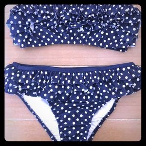 Nikki Poulous Ruffle Polka Dot Bikini, Size Small